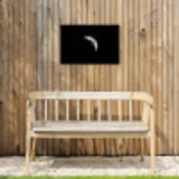 Maan - Hemel - Zwart - Schaduw Tuinposter op houten frame 2 cm dik klein -sfeer4