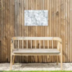 Mozaïek - Marmer - Wit - Onregelmatig Tuinposter op houten frame 2 cm dik klein 845 -sfeer4