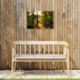 Mossig bospad Tuinposter op houten frame 2 cm dik klein -sfeer4