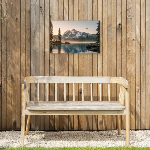 Bergen - Water - Bomen Tuinposter op houten frame 2 cm dik klein -sfeer4
