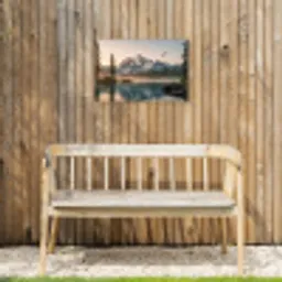 Bergen - Water - Bomen Tuinposter op houten frame 2 cm dik klein -sfeer4