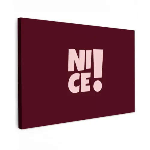 Nice - Uitroepteken - Rood Tuinposter op houten frame 2 cm dik klein -3d