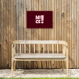 Nice - Uitroepteken - Rood Tuinposter op houten frame 2 cm dik klein -sfeer4