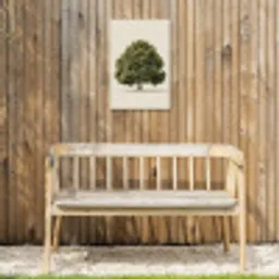 Eikenboom - Groen - Lichte achtergrond Tuinposter op houten frame 2 cm dik klein -sfeer4