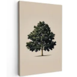 Eikenboom - Schaduw - Egaal Tuinposter op houten frame 2 cm dik klein -3d