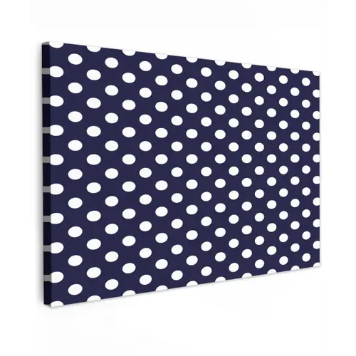 Oceaan - Stippen - Blauw - Wit Tuinposter op houten frame 2 cm dik klein 845 -3d