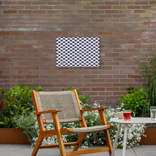 Oceaan - Octo - Blauw - Wit Tuinposter op houten frame 2 cm dik klein 845 -sfeer3