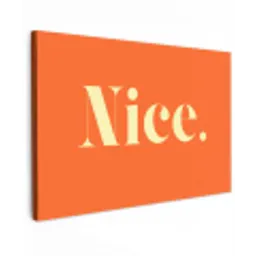 Oranje - Gebroken wit - Nice Tuinposter op houten frame 2 cm dik klein -3d