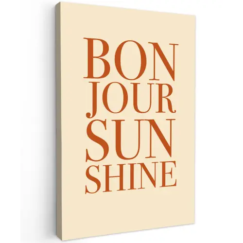 Oranje - Quote - Sun Tuinposter op houten frame 2 cm dik klein -3d
