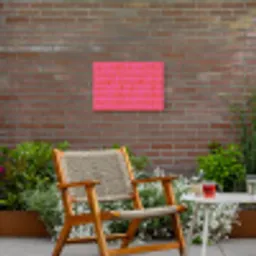 Organisch - Raster - Roze Tuinposter op houten frame 2 cm dik klein 845 -sfeer3