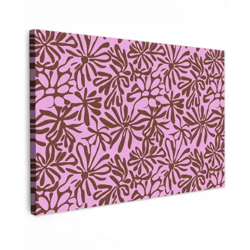Organisch - Patroon - Roze Tuinposter op houten frame 2 cm dik klein 845 -3d