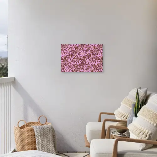 Organisch - Patroon - Roze Tuinposter op houten frame 2 cm dik klein 845 -sfeer1