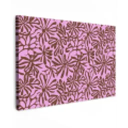 Organisch - Patroon - Roze Tuinposter op houten frame 2 cm dik klein 845 -3d