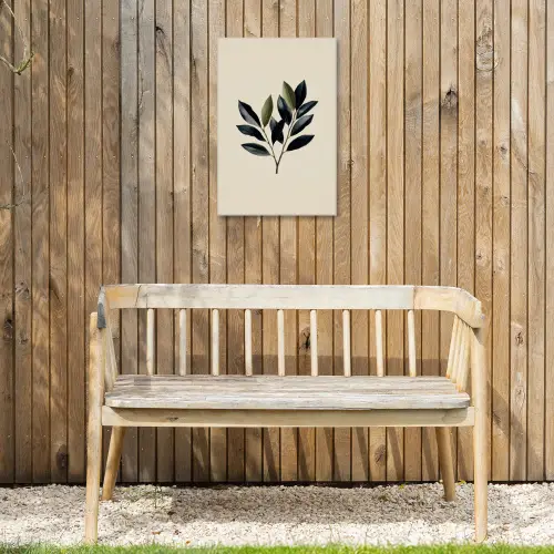 Ovaal - Olijfgroen - Simpel Tuinposter op houten frame 2 cm dik klein -sfeer4