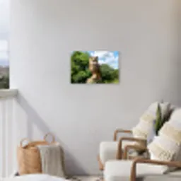 Uil - Boomstronk - Bos - Lucht Tuinposter op houten frame 2 cm dik klein -sfeer1