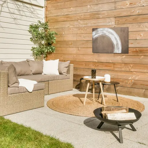Verf - Bruin - Japandi Tuinposter op houten frame 2 cm dik klein -sfeer2
