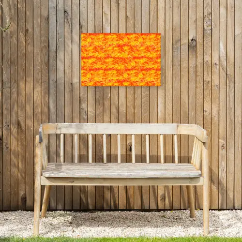 Verf - Oranje - Geel Tuinposter op houten frame 2 cm dik klein 845 -sfeer4