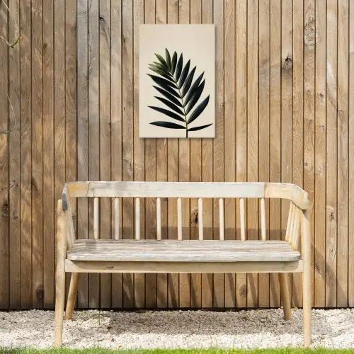 Palmblad - Donkere bladen - Subtiel Tuinposter op houten frame 2 cm dik klein -sfeer4