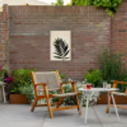 Palmblad - Donkere bladen - Subtiel Tuinposter op houten frame 2 cm dik klein -sfeer3
