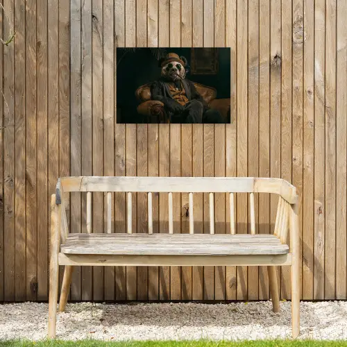 Panda - Hoed - Bril - Pak Tuinposter op houten frame 2 cm dik klein -sfeer4