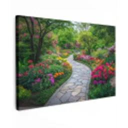 Park - Bloemen - Tuin Tuinposter op houten frame 2 cm dik klein -3d