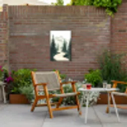 Pad - Bomen - Bos - Illustratie Tuinposter op houten frame 2 cm dik klein -sfeer3