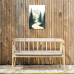 Pad - Bomen - Bos - Illustratie Tuinposter op houten frame 2 cm dik klein -sfeer4