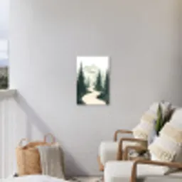 Pad - Bomen - Bos - Illustratie Tuinposter op houten frame 2 cm dik klein -sfeer1