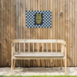 Patroon - Geblok - Blauw - Slow down you're doing fine Tuinposter op houten frame 2 cm dik klein -sfeer4