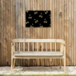 Patroon - Kersen - Goud - Chrome Tuinposter op houten frame 2 cm dik klein -sfeer4