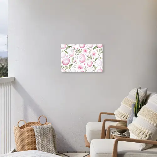 Patroon - Eieren - Roze - Pasen Tuinposter op houten frame 2 cm dik klein -sfeer1