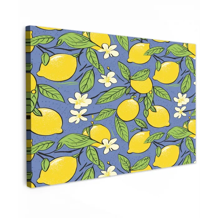 Patroon - Citroen - Illustratie Tuinposter op houten frame 2 cm dik klein 845 -3d