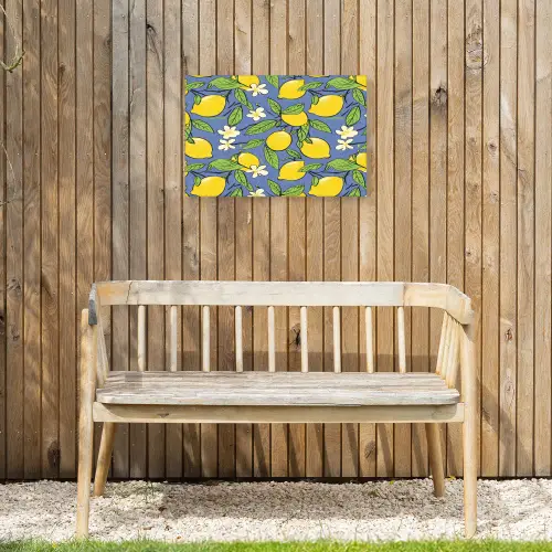 Patroon - Citroen - Illustratie Tuinposter op houten frame 2 cm dik klein 845 -sfeer4