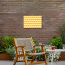 Patroon - Motief - Geel Tuinposter op houten frame 2 cm dik klein 845 -sfeer3