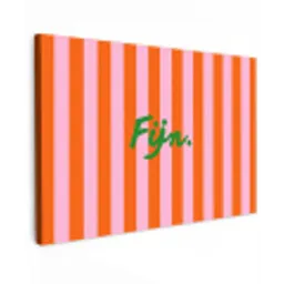 Patroon - Oranje - Fijn - Strepen Tuinposter op houten frame 2 cm dik klein -3d