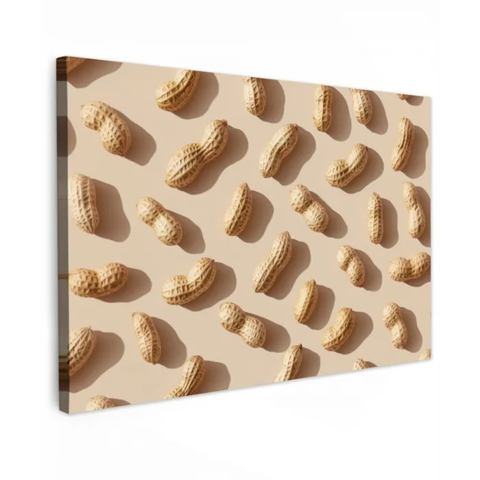 Pinda's - Patroon - Beige Tuinposter op houten frame 2 cm dik klein -3d