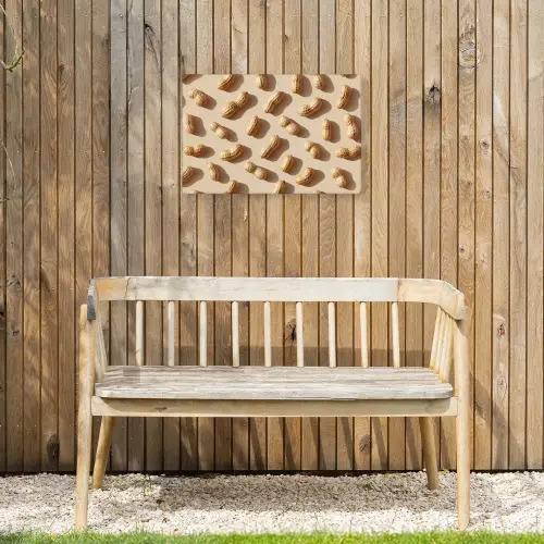 Pinda's - Patroon - Beige Tuinposter op houten frame 2 cm dik klein -sfeer4