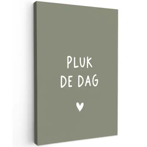 plukdedag-groen Tuinposter op houten frame 2 cm dik klein -3d
