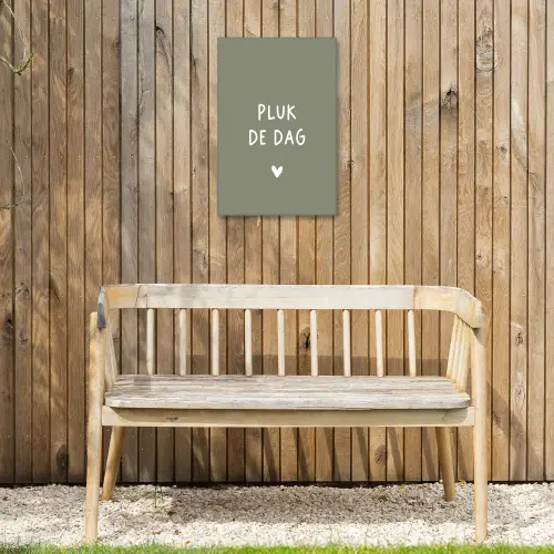plukdedag-groen Tuinposter op houten frame 2 cm dik klein -sfeer4