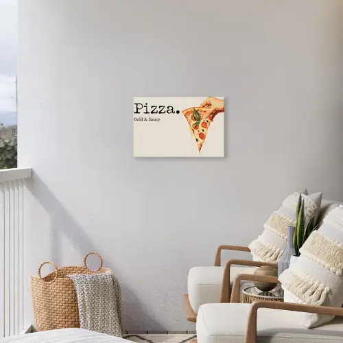 Pizza - Kaas - Pepperoni Tuinposter op houten frame 2 cm dik klein -sfeer1