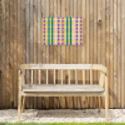 Ruit - Patroon - Kleurrijk Tuinposter op houten frame 2 cm dik klein 845 -sfeer4