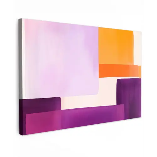 Vlakken - Abstract - Rechthoekig - Oranje Tuinposter op houten frame 2 cm dik klein -3d