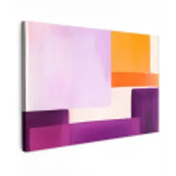 Vlakken - Abstract - Rechthoekig - Oranje Tuinposter op houten frame 2 cm dik klein -3d