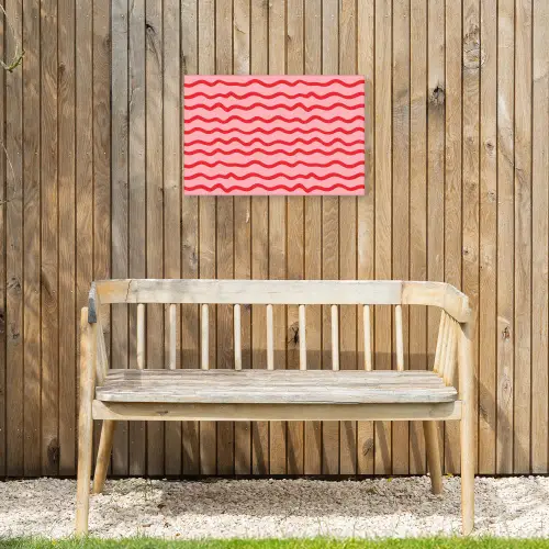 Speels - Patroon - Rood Tuinposter op houten frame 2 cm dik klein 845 -sfeer4