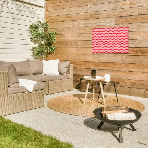 Speels - Patroon - Rood Tuinposter op houten frame 2 cm dik klein 845 -sfeer2
