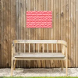 Speels - Patroon - Rood Tuinposter op houten frame 2 cm dik klein 845 -sfeer4