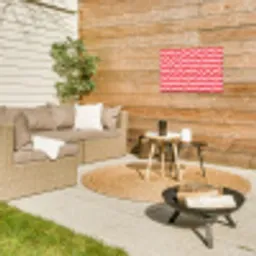 Speels - Patroon - Rood Tuinposter op houten frame 2 cm dik klein 845 -sfeer2