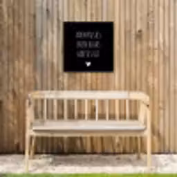 Spreuken - Adem kusjes in en blaas hartjes uit - Quotes Tuinposter op houten frame 2 cm dik klein -sfeer4