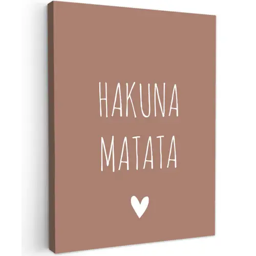 Spreuken - Hakuna matata - Quotes Tuinposter op houten frame 2 cm dik klein -3d