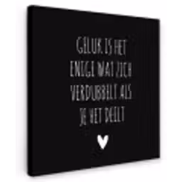 Spreuken - Geluk is het enige wat zich verdubbelt - Quotes Tuinposter op houten frame 2 cm dik klein -3d